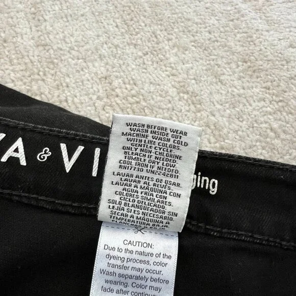 NWT Ava & Viv Super Stretch Jeggings Skinny Jeans 20W Black Boho - Picture 11 of 11